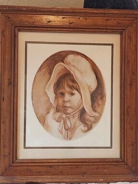 Vel Miller Vintage Cottagecore Prairie Girl Framed Art Print 70's 80's Western
